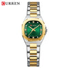 CURREN Jam Tangan Perempuan Original Waterproof Quartz Stainless Steel Minimalis Green Watch Women 9104