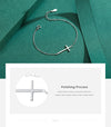 Modian 100% 925 Sterling Silver Classic Simple Cross Religious Adjustable Bracelets Chain For Women Fine Jewelry Accessories