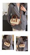 TRENDY BOWLING TOTE HANDBAG.- PURE , ROYAL, BEAUTY.