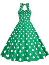 CASUAL POLKA DOT HALTER DRESS