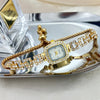 Cross-border new small square bracelet pull women's watch free adjustment square chain diamond set small ladies quartz watch