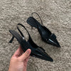 WOMEN LEATHER PARTY PUMPS SLINGBACK .- ELEGANCE IN MOTION
