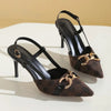 STEP INTO TIMELESS GLAMOUR , ELEGANT HEELED SANDALS.-