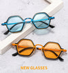 Retro Polygon Square Sunglasses Women Fashion Clear Ocean Gradient Lens Eyewear Men Trending Punk Sun Glasses Shades UV400