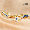 3pcs Stainless Steel Blue Zircon Evil Eye Hoop Earrings Set For Women 18K Gold Plated Cartilage Piercing Earring Fashion Jewelry