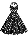 CASUAL POLKA DOT HALTER DRESS