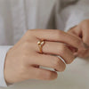 High Quality Wave Rings for Women Minimalist Dainty Rays Texture Circle Ring Stainless Steel Signet Chunky Dome Ring Jewelry