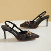 STEP INTO TIMELESS GLAMOUR , ELEGANT HEELED SANDALS.-