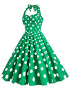 CASUAL POLKA DOT HALTER DRESS