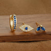 3pcs Stainless Steel Blue Zircon Evil Eye Hoop Earrings Set For Women 18K Gold Plated Cartilage Piercing Earring Fashion Jewelry