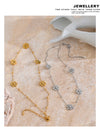 Yhpup Stainless Steel Flower Chain Fashion Necklace PVD Plated Golden Waterproof Polished High Quality Jewelry for Women