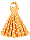 CASUAL POLKA DOT HALTER DRESS