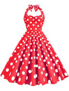 CASUAL POLKA DOT HALTER DRESS