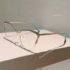 New Minimalist Metal Anti Blue Light Glasses for Women Fashion Cat Eye Glasses Business Computer Goggles