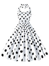 CASUAL POLKA DOT HALTER DRESS
