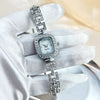 Cross-border new small square bracelet pull women's watch free adjustment square chain diamond set small ladies quartz watch