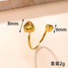 Skyrim Zircon Heart Ring Stainless Steel Gold Color Open Rings Fashion Aesthetic Wedding Jewelry Gift Wholesale