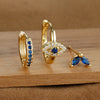 3pcs Stainless Steel Blue Zircon Evil Eye Hoop Earrings Set For Women 18K Gold Plated Cartilage Piercing Earring Fashion Jewelry