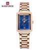 NAVIFORCE Women Casual Quartz Watch Classic Stainless Steel Strap Wristwatch Square Ladies Watches Simple Clock Relogio Feminino