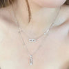 925 Sterling Silver Double-layer Fashionable necklace, Luxurious and Atmospheric Design with Movable Zircon, Holiday Gift