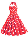 CASUAL POLKA DOT HALTER DRESS