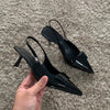 WOMEN LEATHER PARTY PUMPS SLINGBACK .- ELEGANCE IN MOTION