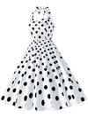 CASUAL POLKA DOT HALTER DRESS