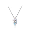 Tezzc 1ct Moissanite Necklaces for Women Marquise Shape Pendant s925 Silver with Gold Plated Party Necklace Design Chain Jewelry