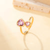 Skyrim Zircon Heart Ring Stainless Steel Gold Color Open Rings Fashion Aesthetic Wedding Jewelry Gift Wholesale