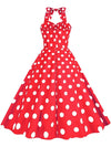 CASUAL POLKA DOT HALTER DRESS