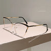 New Minimalist Metal Anti Blue Light Glasses for Women Fashion Cat Eye Glasses Business Computer Goggles