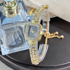 Cross-border new small square bracelet pull women's watch free adjustment square chain diamond set small ladies quartz watch