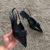 WOMEN LEATHER PARTY PUMPS SLINGBACK .- ELEGANCE IN MOTION