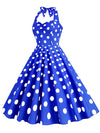 CASUAL POLKA DOT HALTER DRESS