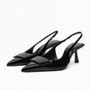 WOMEN LEATHER PARTY PUMPS SLINGBACK .- ELEGANCE IN MOTION