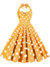 CASUAL POLKA DOT HALTER DRESS