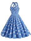 CASUAL POLKA DOT HALTER DRESS