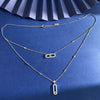 925 Sterling Silver Double-layer Fashionable necklace, Luxurious and Atmospheric Design with Movable Zircon, Holiday Gift