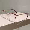 New Minimalist Metal Anti Blue Light Glasses for Women Fashion Cat Eye Glasses Business Computer Goggles