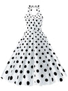 CASUAL POLKA DOT HALTER DRESS