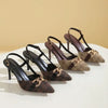 STEP INTO TIMELESS GLAMOUR , ELEGANT HEELED SANDALS.-