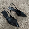 WOMEN LEATHER PARTY PUMPS SLINGBACK .- ELEGANCE IN MOTION
