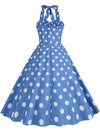 CASUAL POLKA DOT HALTER DRESS