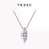 Tezzc 1ct Moissanite Necklaces for Women Marquise Shape Pendant s925 Silver with Gold Plated Party Necklace Design Chain Jewelry