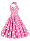 CASUAL POLKA DOT HALTER DRESS