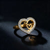 Simple Stainless Steel Ring For Women Fashion White Zircon Heart Finger Jewelry Accessories Girl Party Gifts