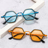 Retro Polygon Square Sunglasses Women Fashion Clear Ocean Gradient Lens Eyewear Men Trending Punk Sun Glasses Shades UV400