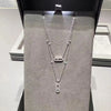 925 Sterling Silver Double-layer Fashionable necklace, Luxurious and Atmospheric Design with Movable Zircon, Holiday Gift